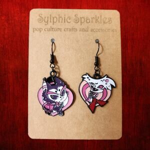 Hazbin Hotel Huskerdust Enamel Charm Earrings Husk Angeldust